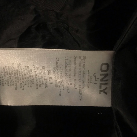 Only- biker leather jacket with inner fleece size 34 - Picture 7 of 8